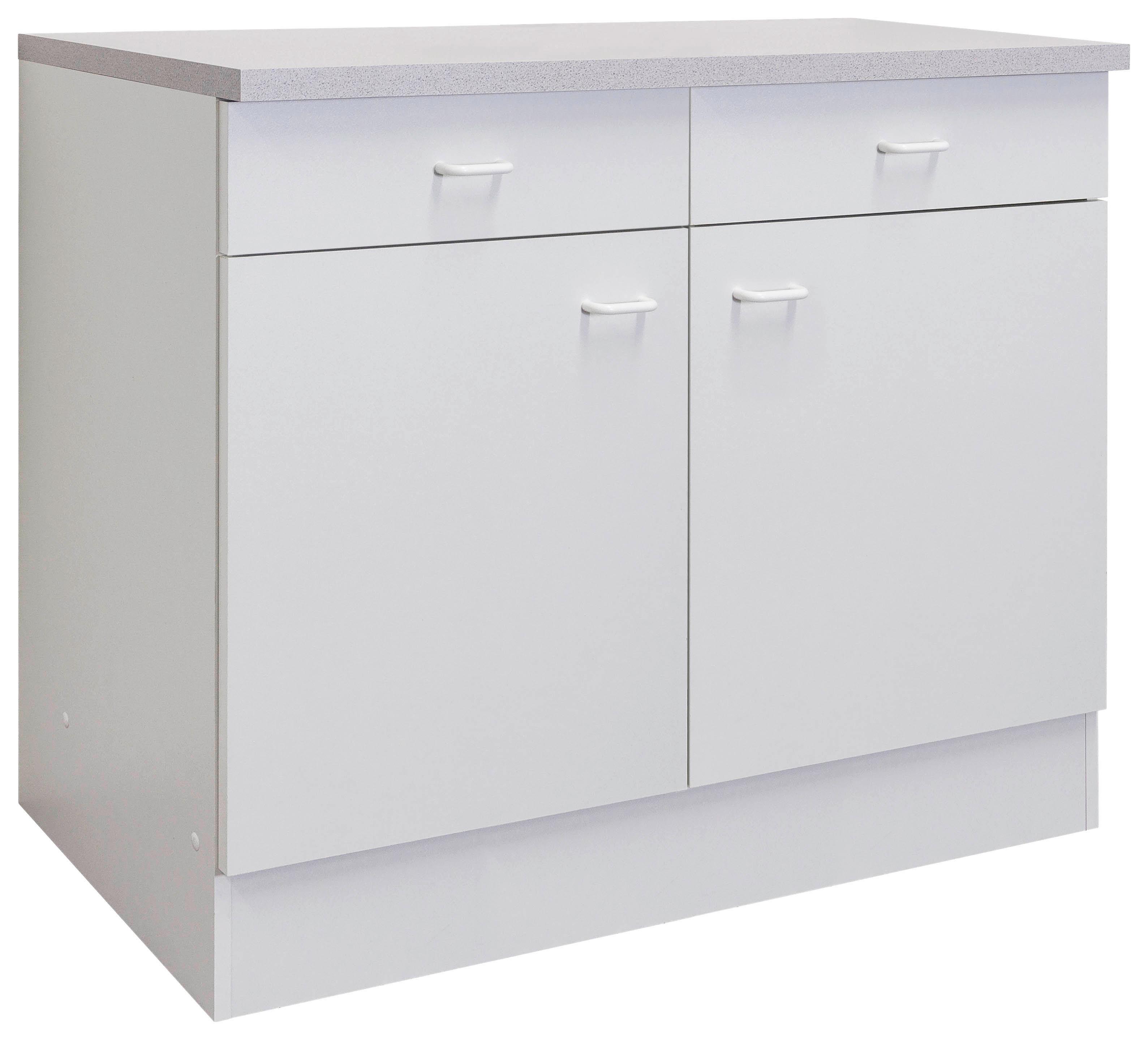 Küchenunterschrank Speed B: 100 cm Weiß mit Laden