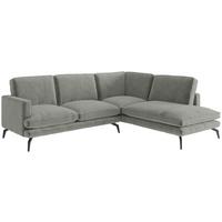 Ecksofa Bali - Champagner/Schwarz, Design, Textil (250/202cm) - Livetastic