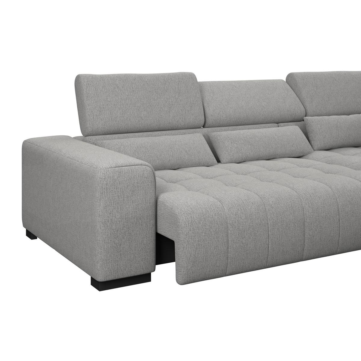 Ecksofa Matera Dunkelgrau S: 311x226cm - Dunkelgrau/Schwarz, Trend, Textil (311/226cm)