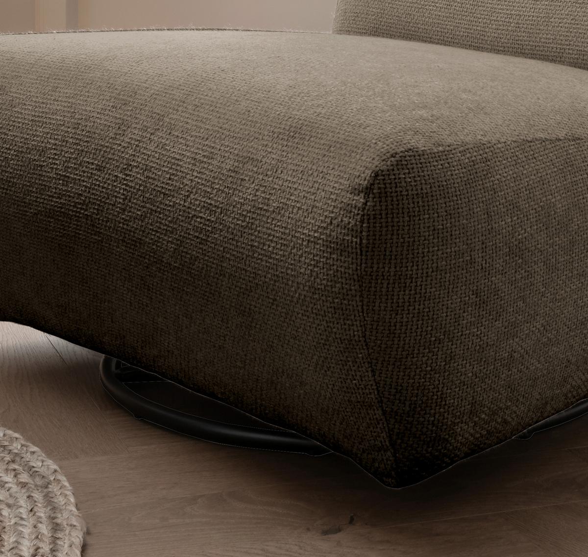 XXL-Sessel Cremallo Cappuccino 360° drehbar, B: 95 cm - Schwarz/Cappuccino, Trend, Textil (95/77/94cm) - Livetastic