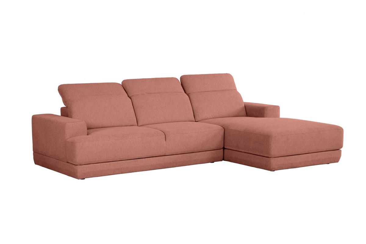 Ecksofa Frans Rosa S: 204 Cm - Schwarz/Rosa, Design, Textil (204/293cm) - MID.YOU