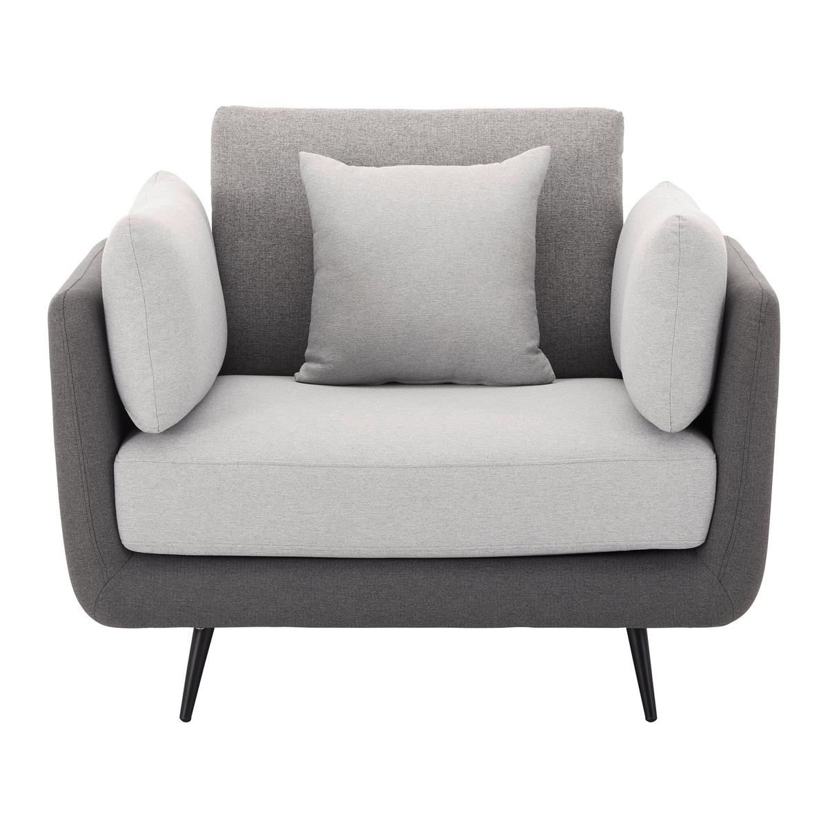 Kreslo GENESIS - čierna/sivá, Modern, kov/drevo (112/65/91cm) - Bessagi Home