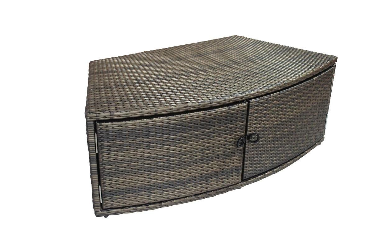 Whirlpool Netspa Octopus Ø 290 Cm Mit Umrandung+5 Möbel - Schwarz, Basics, Leder/Kunststoff (290/73cm)