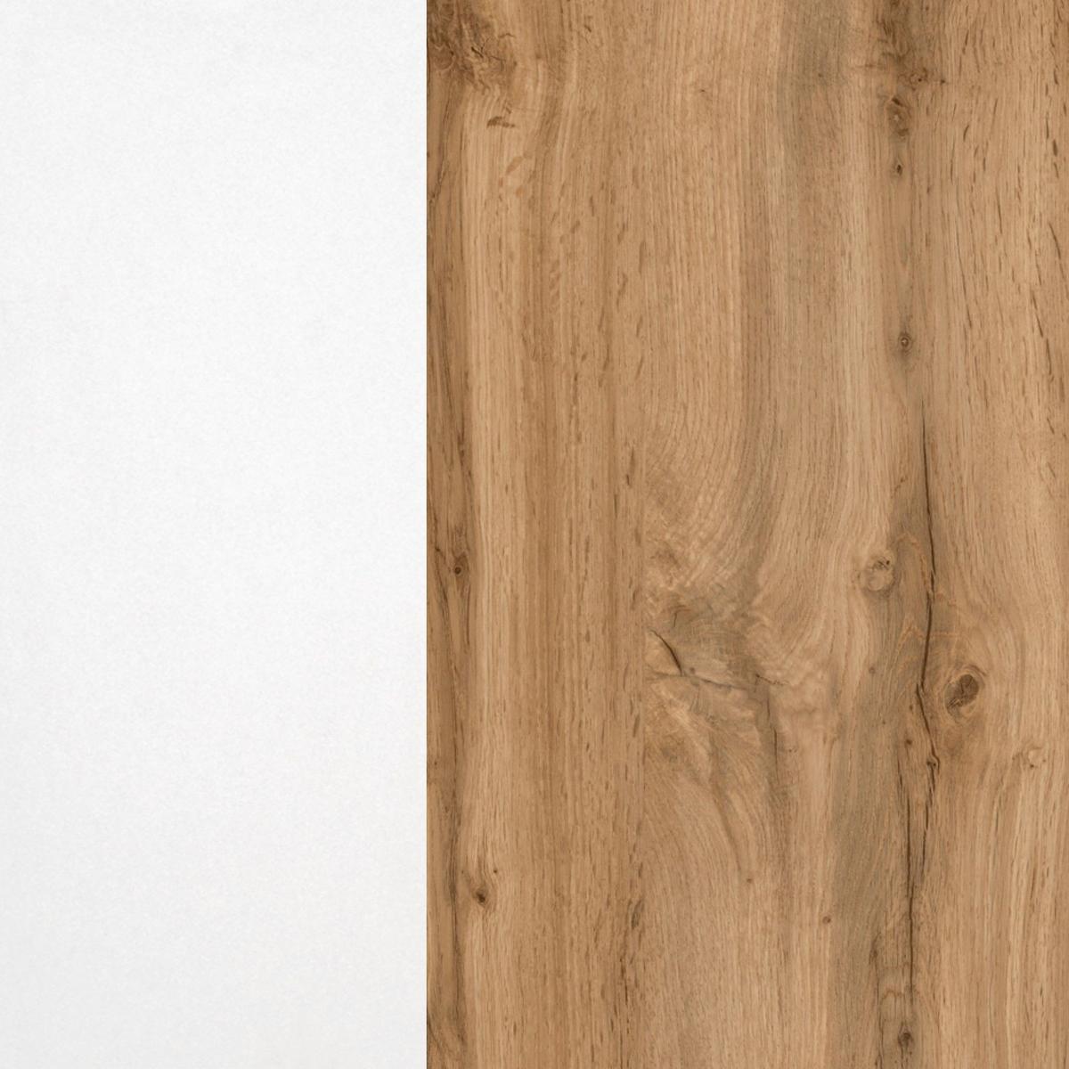 Küchenoberschrank B: 110 cm Eiche Dekor/Weiß 2 Klappen - Eiche Wotan/Weiß, MODERN, Holzwerkstoff (110/57/34cm) - Held