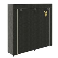 Schuhschrank Tracy Schwarz B: 113 Cm - Schwarz, Basics, Textil/Metall (113/108/28cm) - Playboy