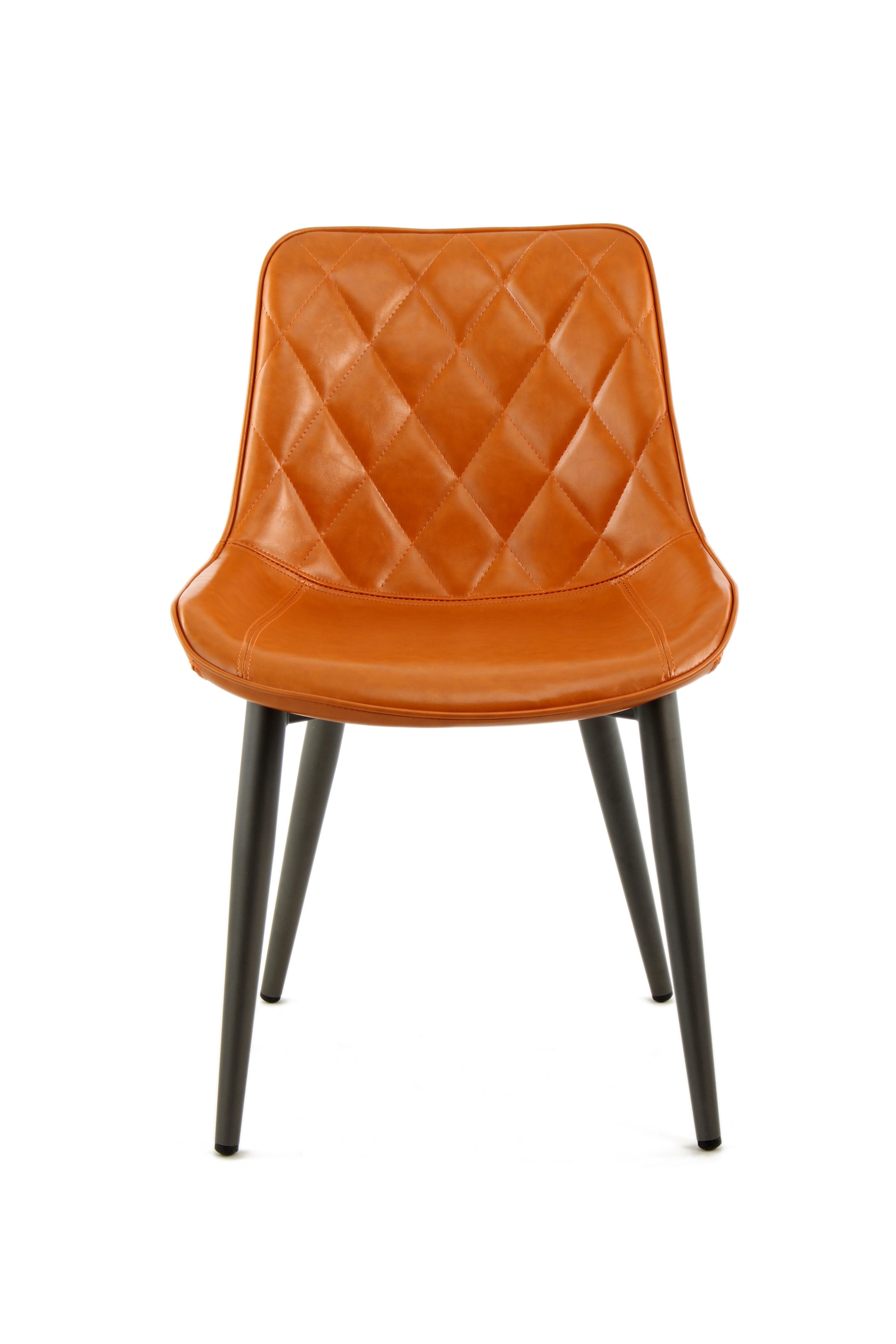 Schalenstuhl Cecil Orange Gepolstert 2er-Set - Orange, Trend, Textil/Metall (51/80/60cm) - Kayoom