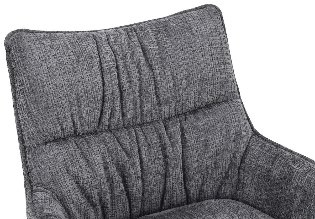 Armlehnstuhl Aria Grau/Schwarz B: 57 cm - Schwarz/Grau, MODERN, Holz/Textil (57/90/67cm) - Livetastic