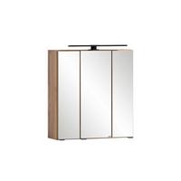 Zrkadlová skrinka ELMAU -EXKLUSIV- - čierna/dub wotan, Romantik / Landhaus, kov/kompozitné drevo (60/64/20cm) - Mömax