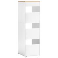 Mehrzweckschrank Weiß/eichefarben B: 45,1 Cm - Eichefarben/Schwarz, MODERN, Holzwerkstoff (45,10/154,7/60cm) - MID.YOU