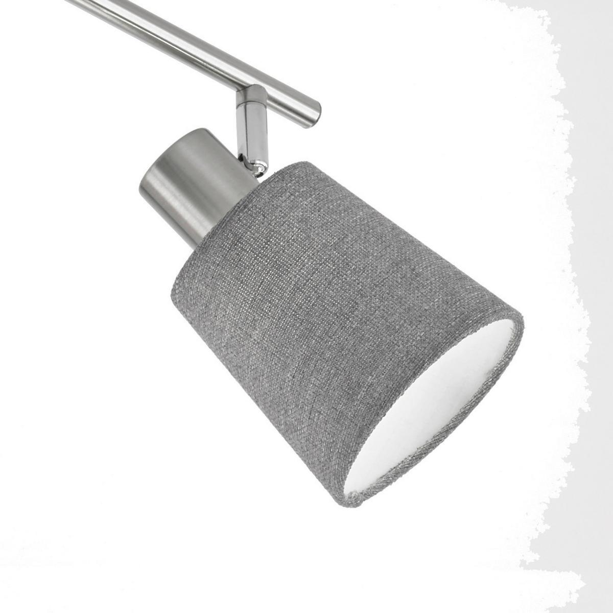 Deckenleuchte Jeff L: 145 cm 6-Flammig Schwenkbar - Grau, Design, Textil (11/145cm) - Fischer & Honsel