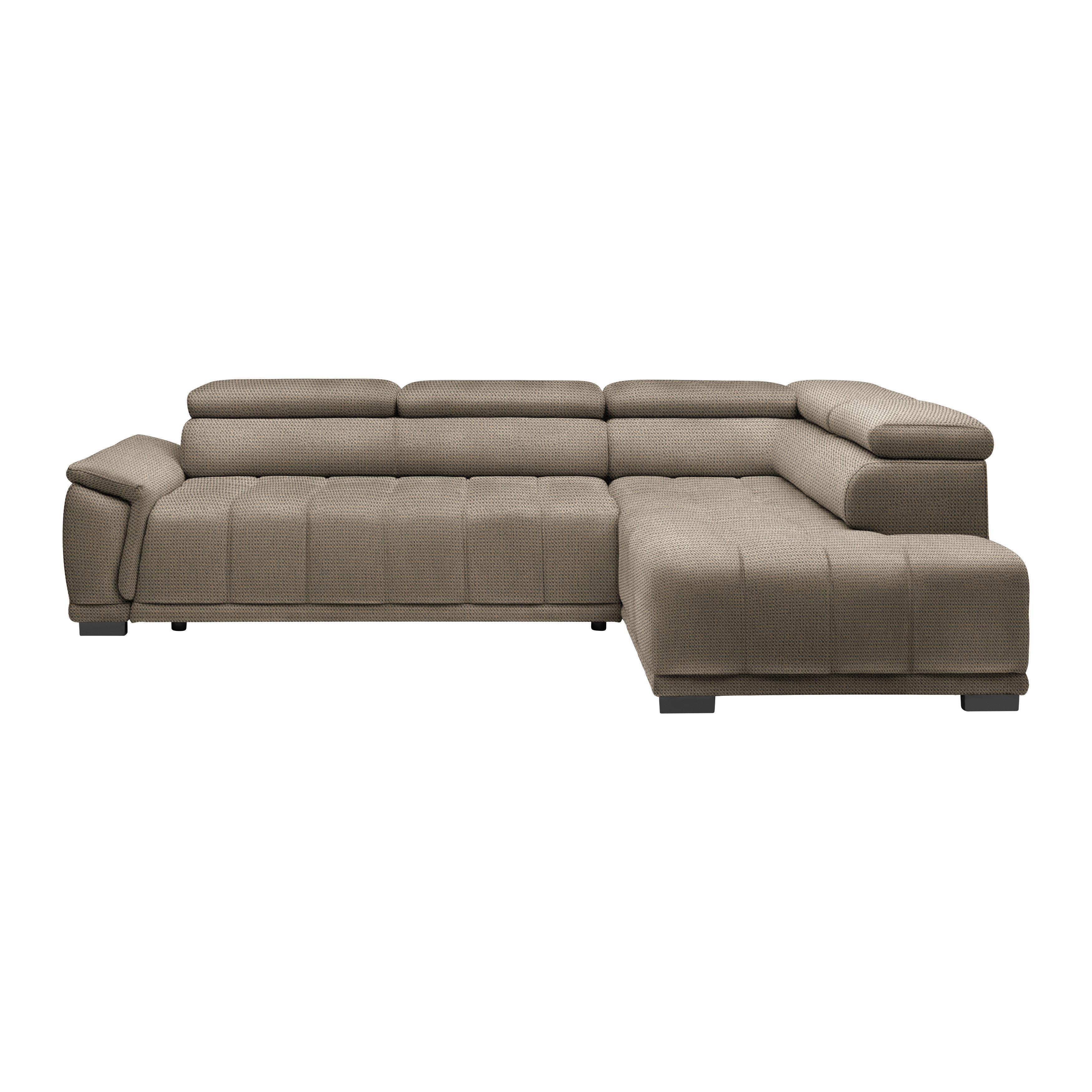 Rohová sedačka GRINALDI, pravá, béžová - černá/béžová, Moderní, textil/plast (283/206cm) - Premium Living