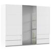 Schwebetürenschrank Mit Grauspiegel 271cm Karpo, Weiß - Weiß/Grau, KONVENTIONELL, Holzwerkstoff (271/210/62cm)