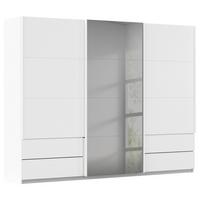 Schwebetürenschrank Mit Grauspiegel 271cm Karpo, Weiß - Weiß/Grau, KONVENTIONELL, Holzwerkstoff (271/210/62cm)