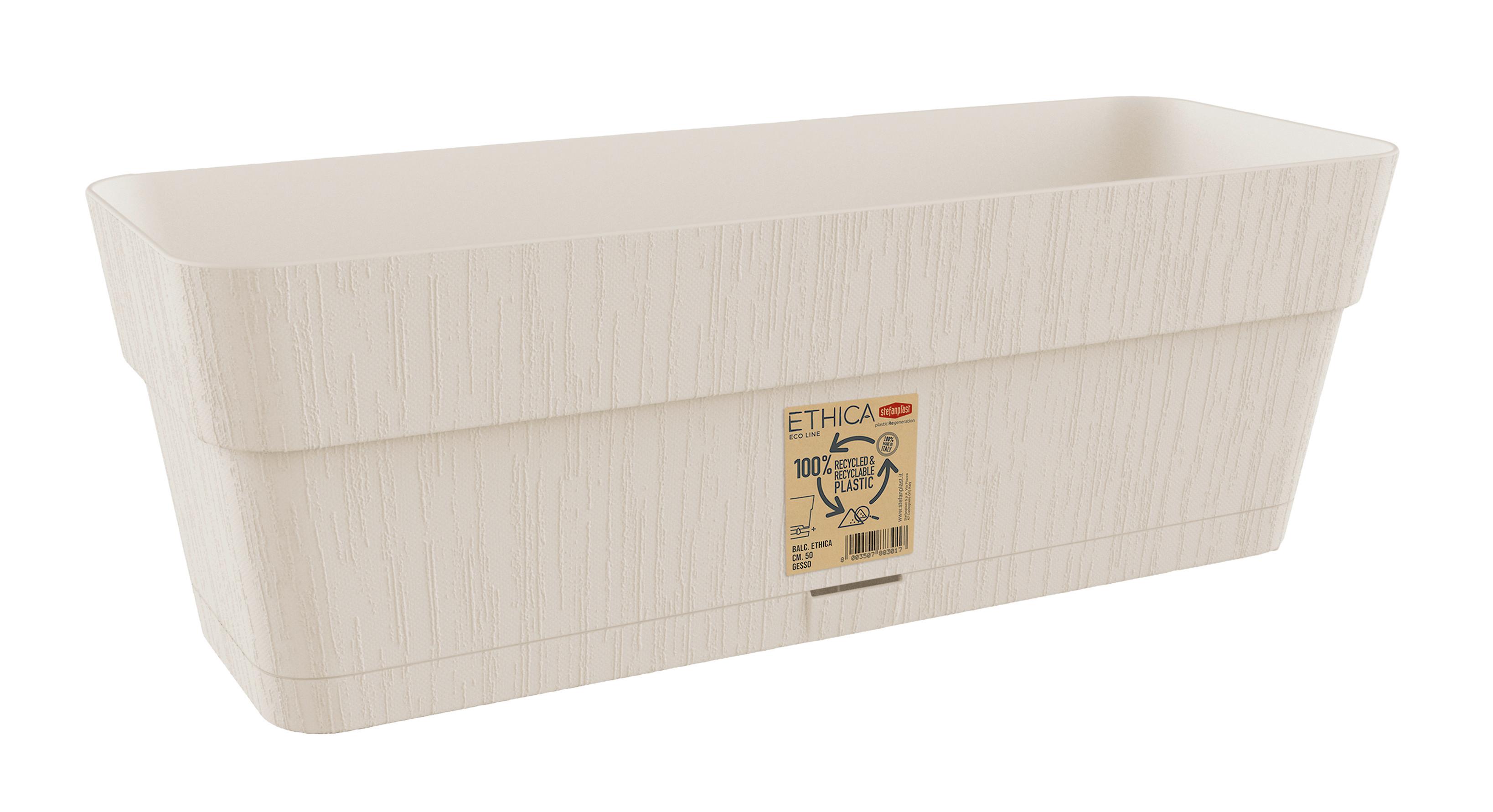 Műanyag Balkonláda Ethica - krémszínű, Basics, műanyag (18/17/50cm)