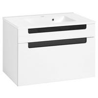 Waschbecken Mit Unterschrank Siena B: 80cm Weiß/anthrazit - Anthrazit/Weiß, MODERN, Holzwerkstoff/Stein (80cm) - Held