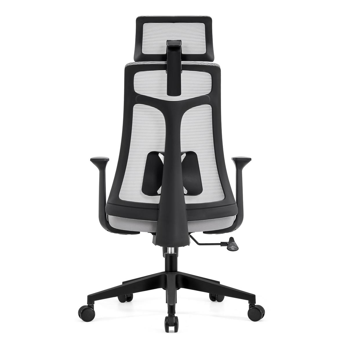 Chefsessel Davos Armstützen Grau Bis 120 Kg - Schwarz/Grau, MODERN, Kunststoff/Textil (62/115-125/68cm)