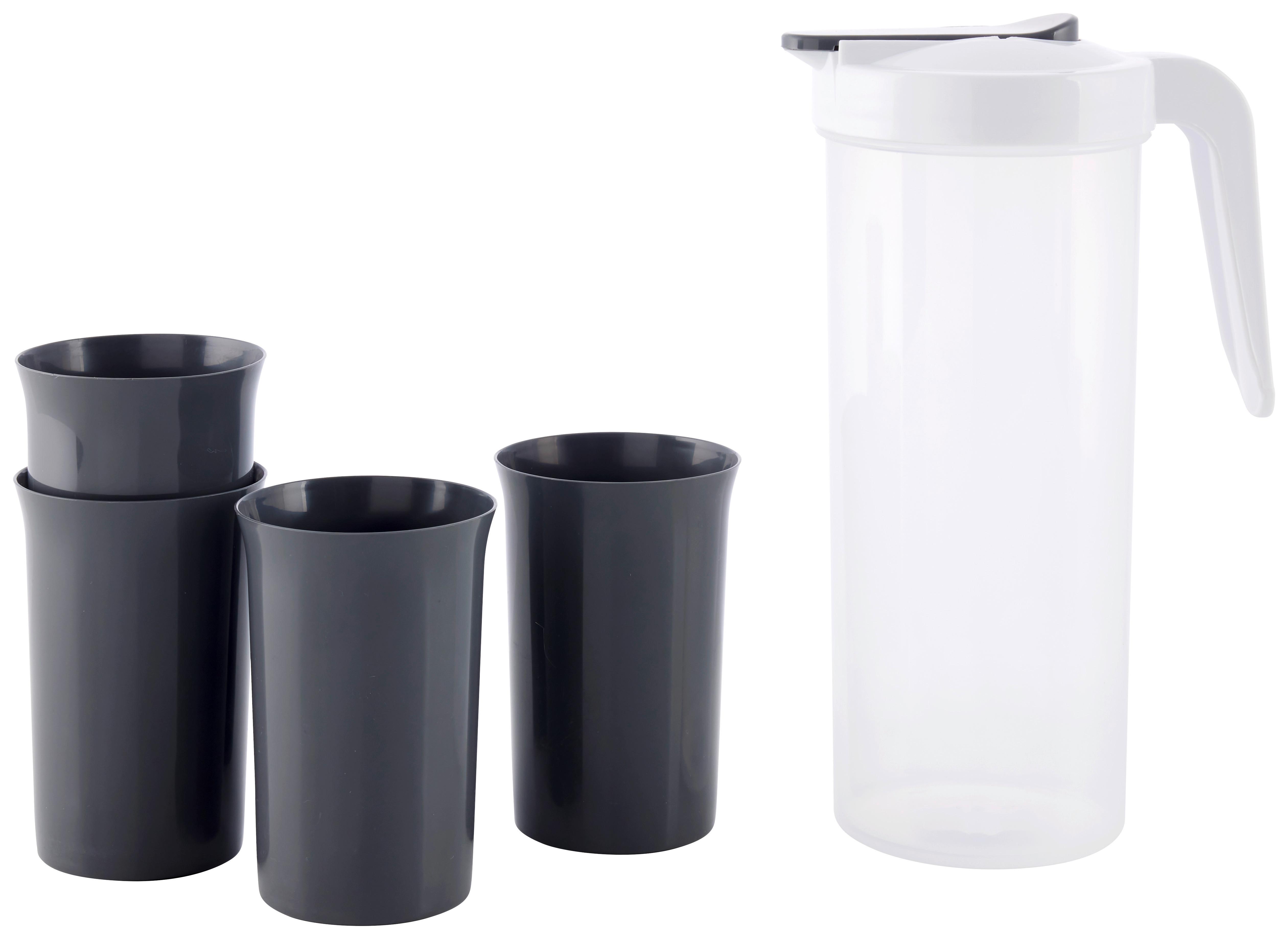 Sada hrnčekov 5-dielna - sivá, Modern, plast - Mömax