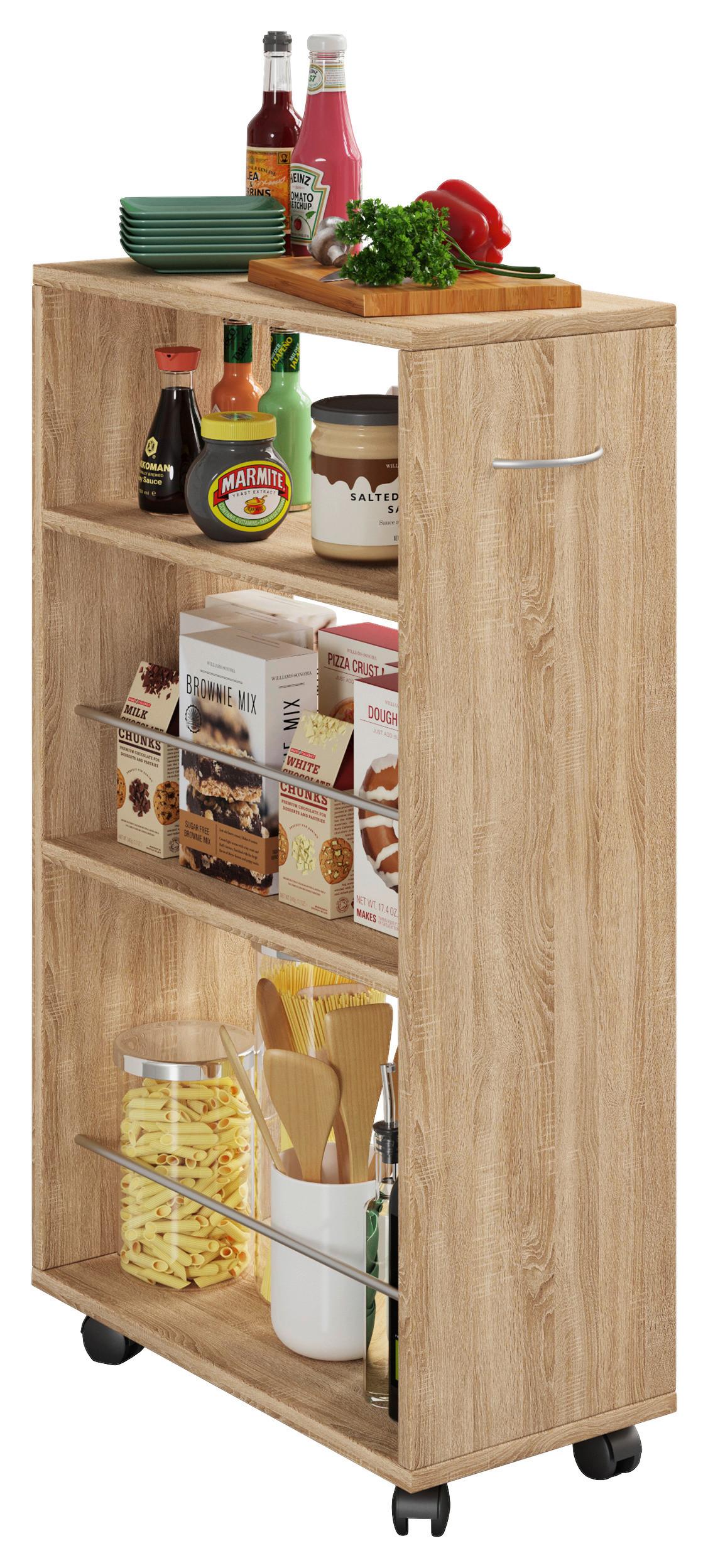 Allzweckwagen Tusal - Sonoma Eiche, Design, Holzwerkstoff/Kunststoff (25/50/85cm) - MID.YOU