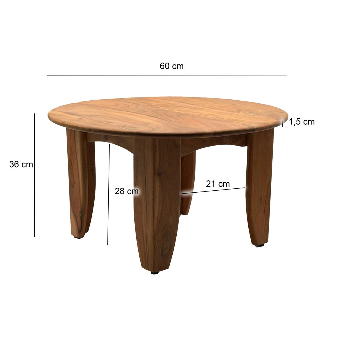 COUCHTISCH Akaziefarben B: 60cm - Akaziefarben, Design, Holz (60/36/60cm) - Livetastic