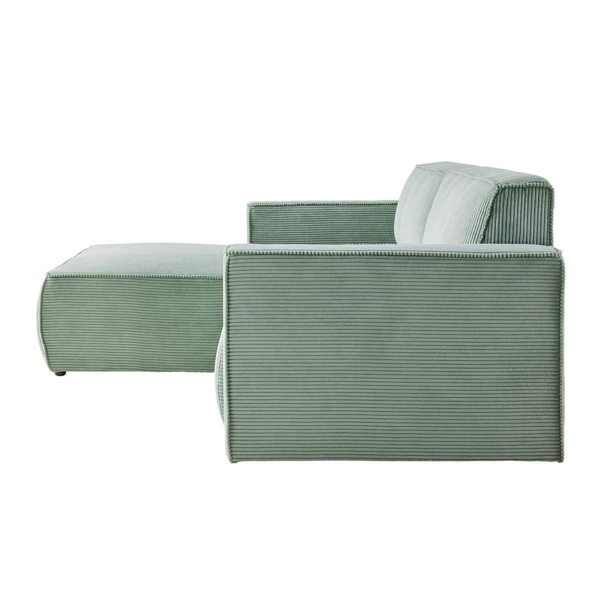 Rohová sedačka LOFT, ľavá, svetlozelený menčester - čierna/svetlozelená, Modern, textil/plast (172/75/265cm) - Mömax
