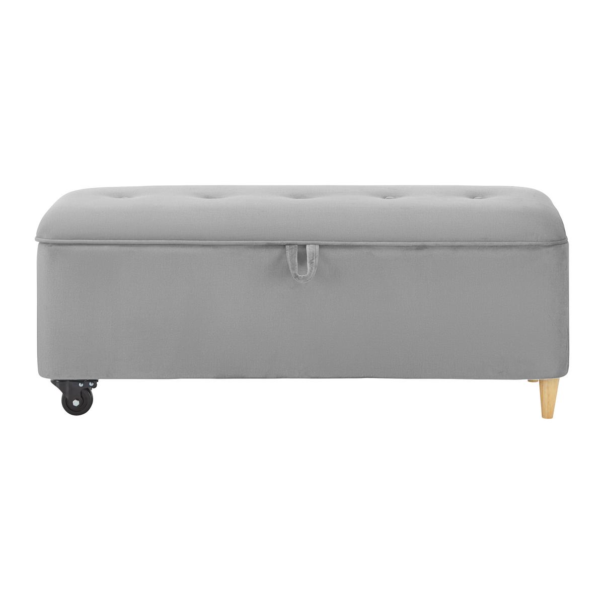 Sedací lavice s úl.prostorem ELLA sv. šědá - černá/světle šedá, Moderní, dřevo/textil (124/48/43cm) - Bessagi Home