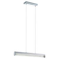 Led-hängeleuchte Trevelo H: 110 Cm 1-Flammig Klarglas - Chromfarben/Weiß, MODERN, Glas/Metall (76,5/7/110cm)
