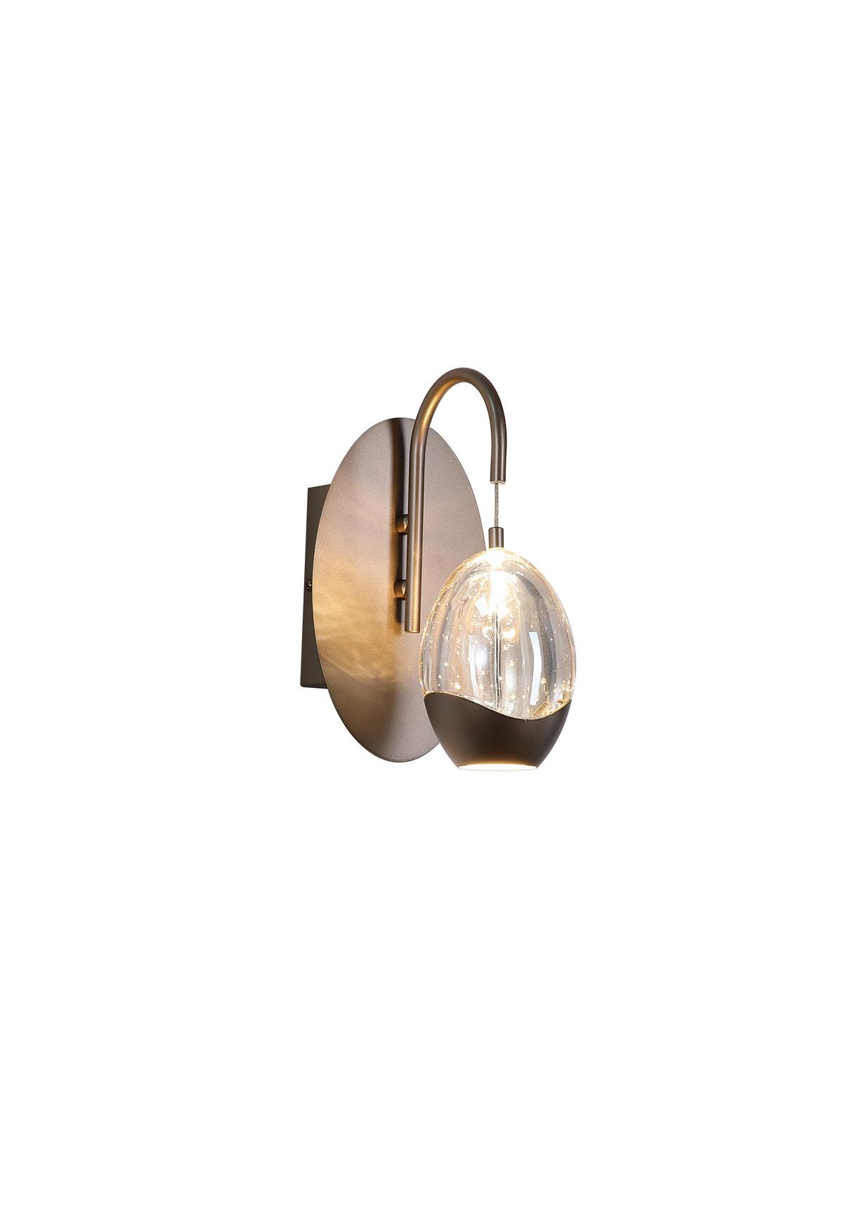 LED-Wandleuchte Charm Champagner Beige Transparent - Champagner/Transparent, Trend, Glas/Metall (25,5/13/19cm)