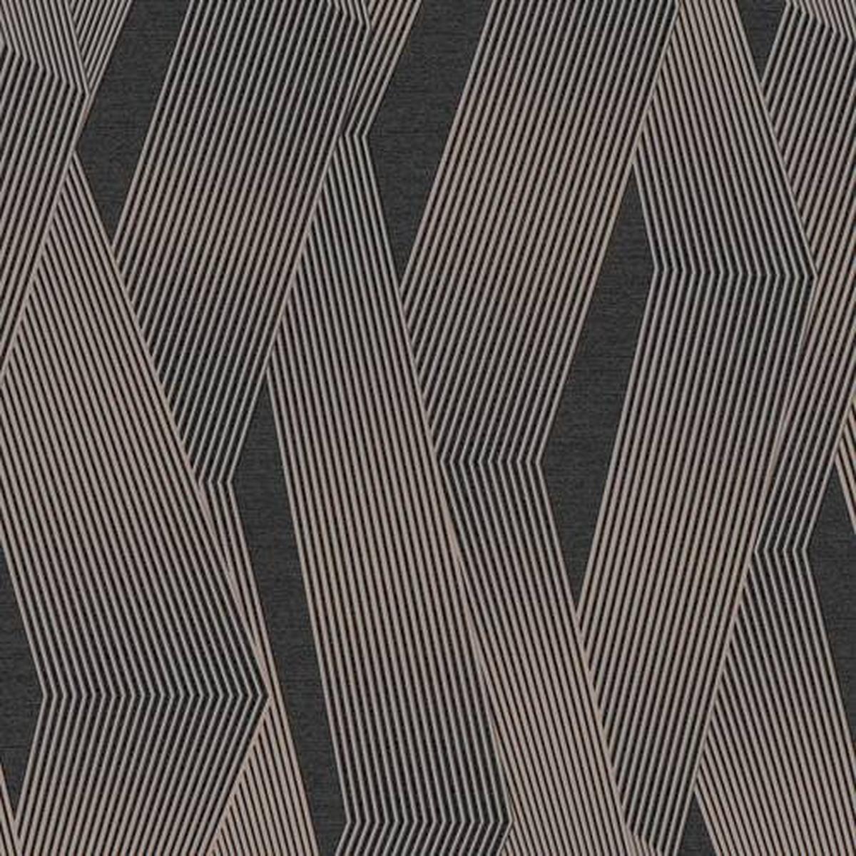 Vliestapete Streifen 52x1000 cm Anthrazit - Anthrazit, Basics, Papier/Kunststoff (52/1000cm)