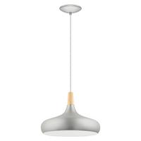 Hängeleuchte Sabinar H: 110 cm 1-Flammig, Braun/Silberfarben - Silberfarben/Braun, Design, Holz/Metall (40/110cm) - Eglo