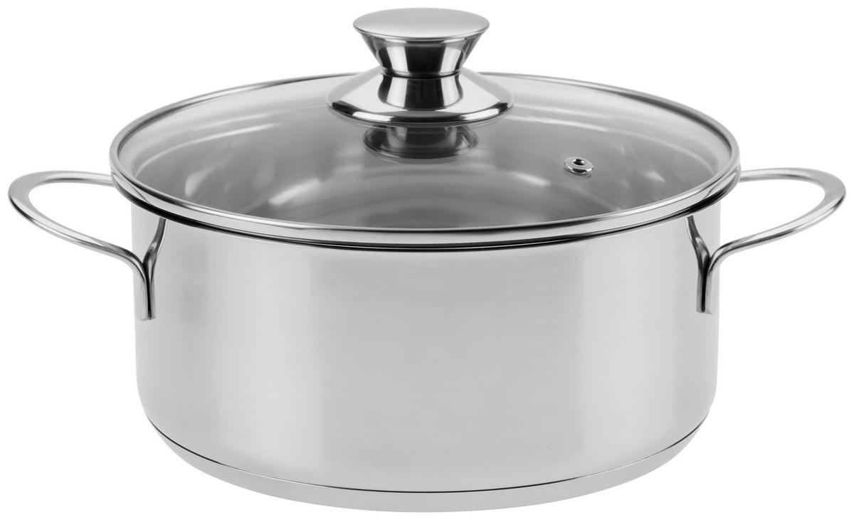 Kochtopfset Basic Line 5 Tlg. Edelstahl - Basics, Glas/Metall (48,5/14,2/27cm) - Berndorf