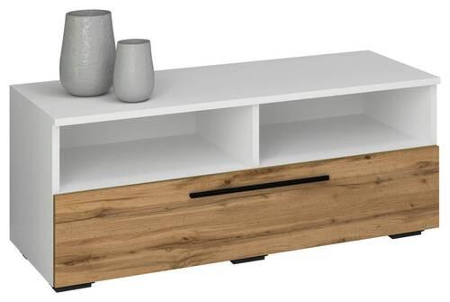 Nízka komoda Arila š: 95 cm, biela/dub medový - čierna/biela, Modern, kov/kompozitné drevo (95/39/40cm) - MID.YOU