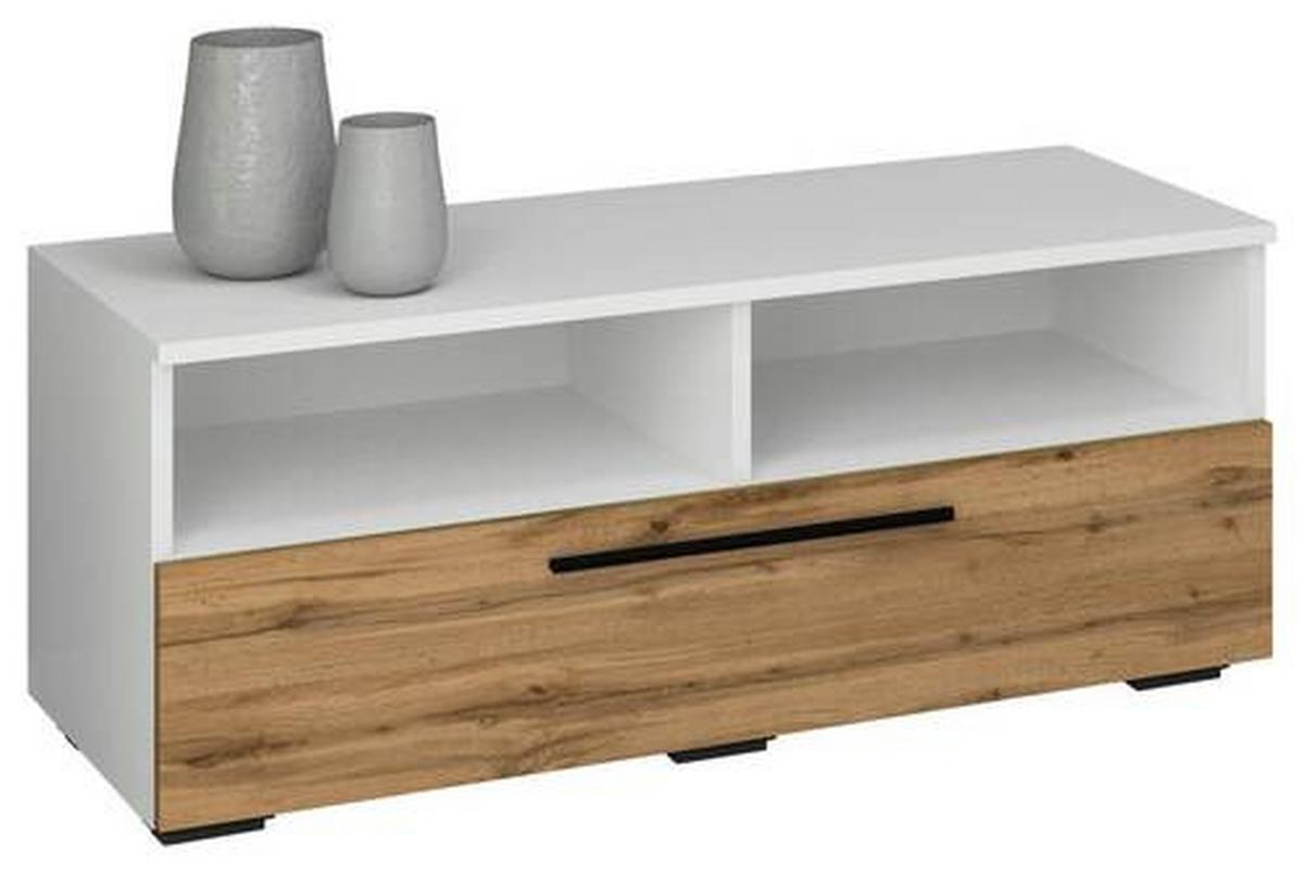 Nízka komoda Arila š: 95 cm, bílá/dub medový - bílá/černá, Moderní, kov/kompozitní dřevo (95/39/40cm) - MID.YOU