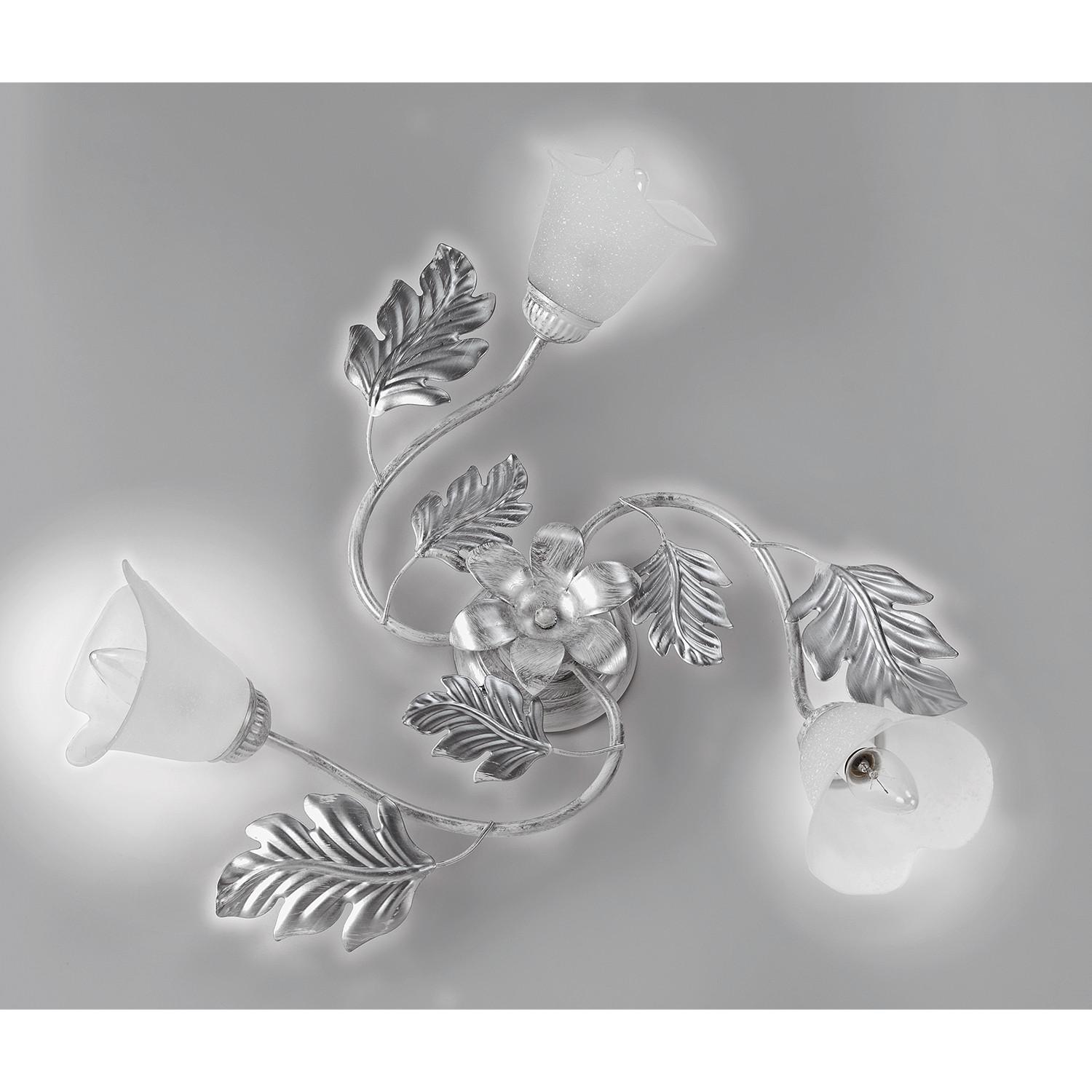 Deckenleuchte 4836/Pl3 - Silberfarben/Weiß, KONVENTIONELL, Glas/Metall (60/20cm)