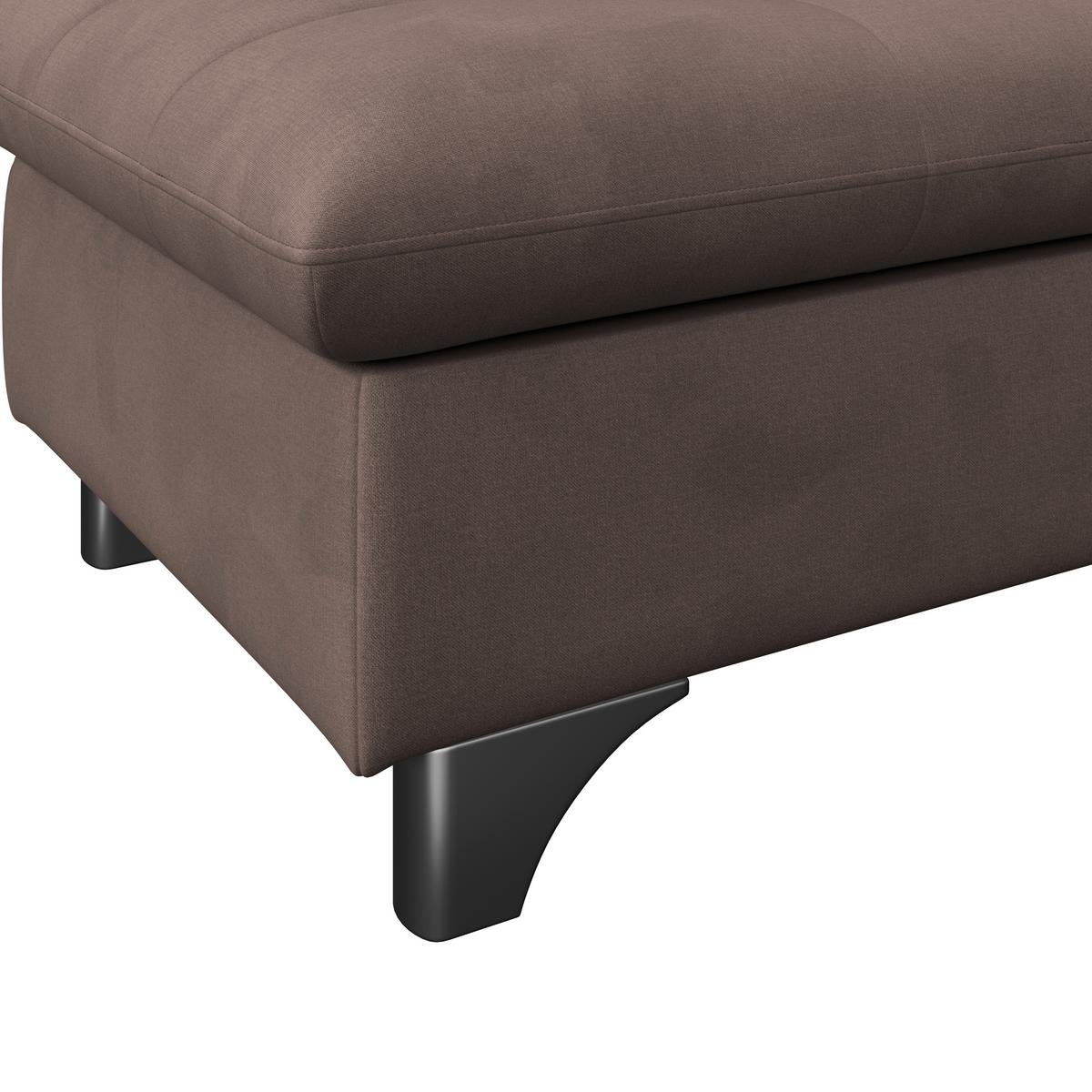 Hocker Gemini Dunkelbraun, B: 108cm - Chromfarben/Dunkelbraun, KONVENTIONELL, Textil (108/46/108cm)