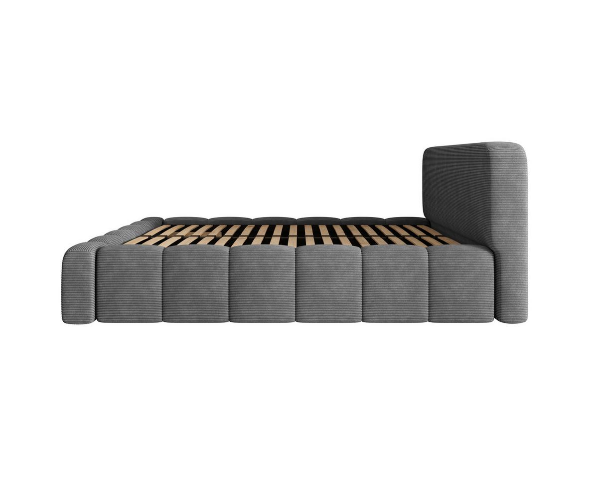 Polsterbett Deli 140 Anthrazit LF: 140x200cm - Anthrazit/Schwarz, MODERN, Textil/Metall (140/200cm) - MID.YOU
