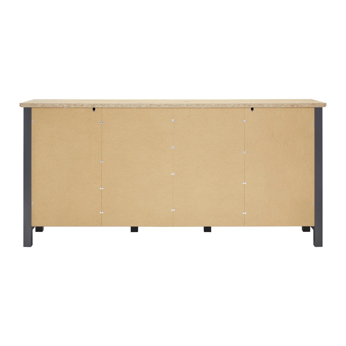 Trendová komoda Claudio š: 199cm - černá/tmavě šedá, Moderní, dřevo/plast (199/96/44cm) - Bessagi Home