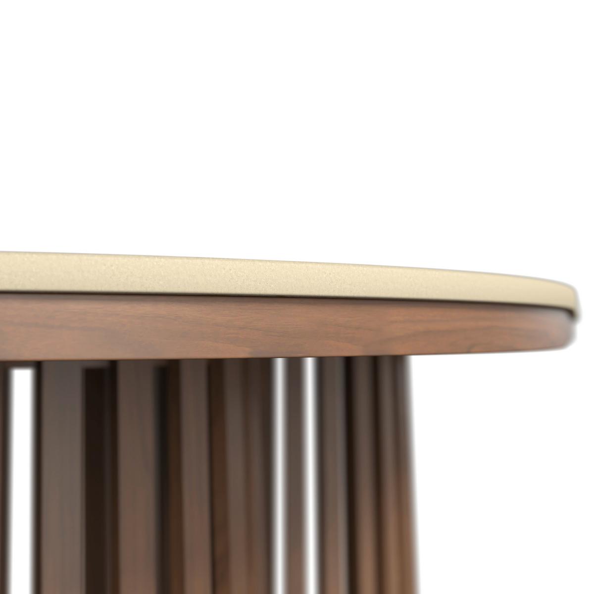 Jedálenský stôl Maddy, š: 90 cm - prírodná farba, Modern, kov/kameň (90/76/180cm) - Bessagi Home