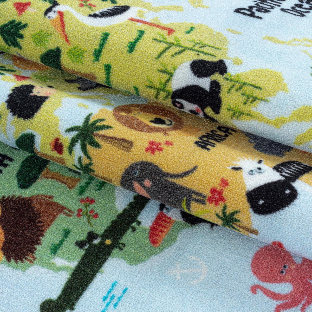 Detský koberec 100x150cm, modrá - viacfarebná, Basics, textil (100/150cm) - Ben'n'jen