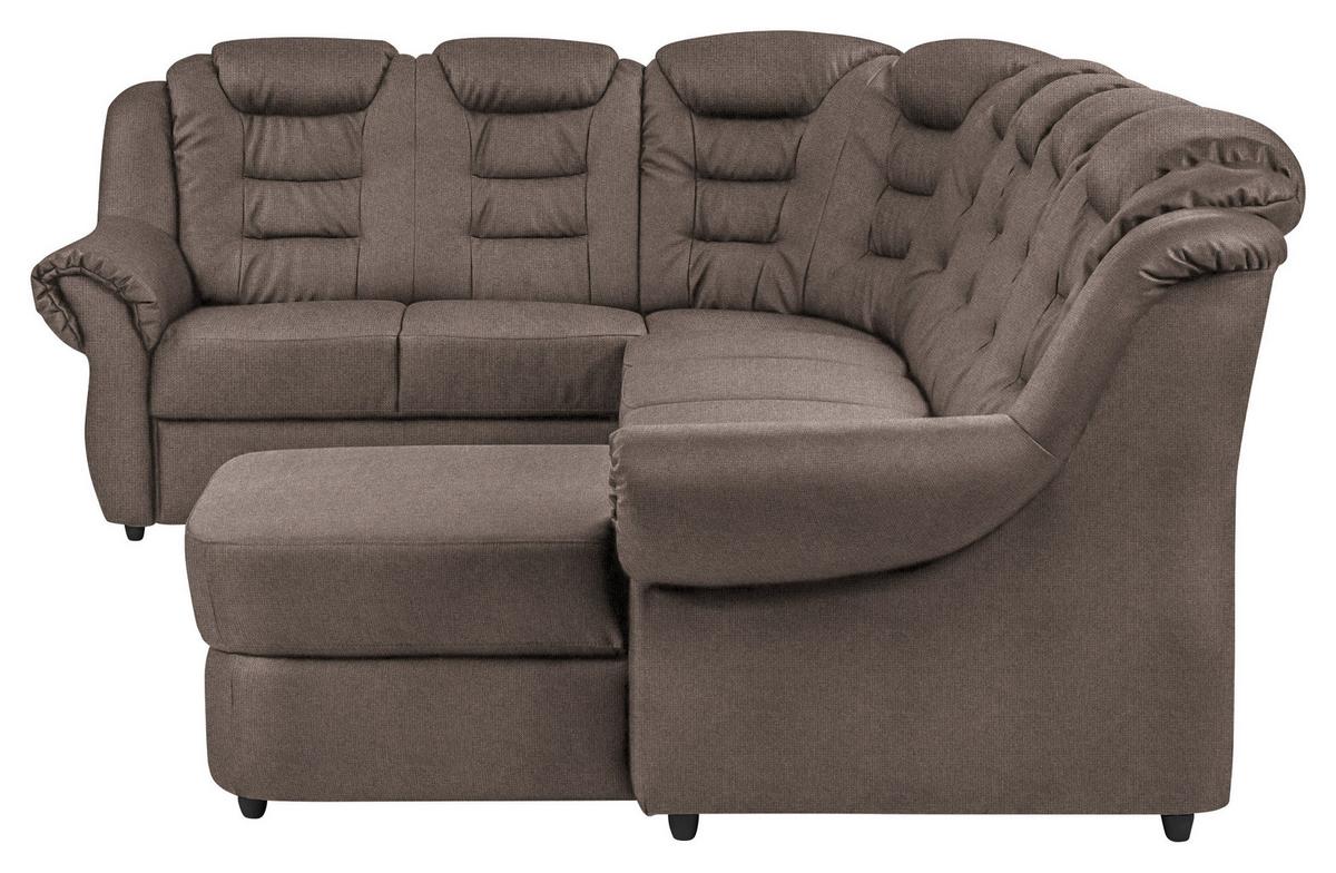 Wohnlandschaft Boston Taupe Chenille - Taupe/Schwarz, KONVENTIONELL, Textil (216/333/165cm) - Livetastic