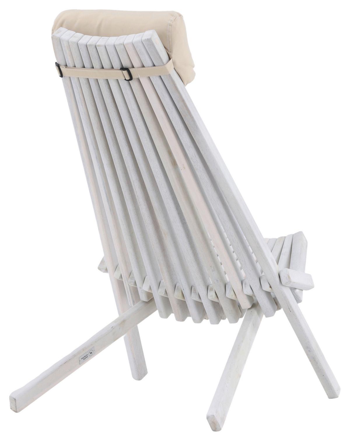 Strandsessel Wetterfest Asta Holz - Weiß, KONVENTIONELL, Holz (57/79/73cm) - Gardenson