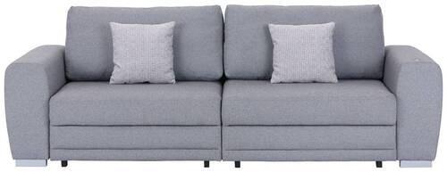 Big Sofa Concord Schlaffunktion B: 252 Cm Grau - Chromfarben/Grau, Design, Textil (252/87/107cm) - Ondega