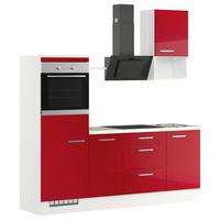 Küchenleerblock Ip4050 - Rot/Weiß, Design, Holzwerkstoff (215cm) - Impuls