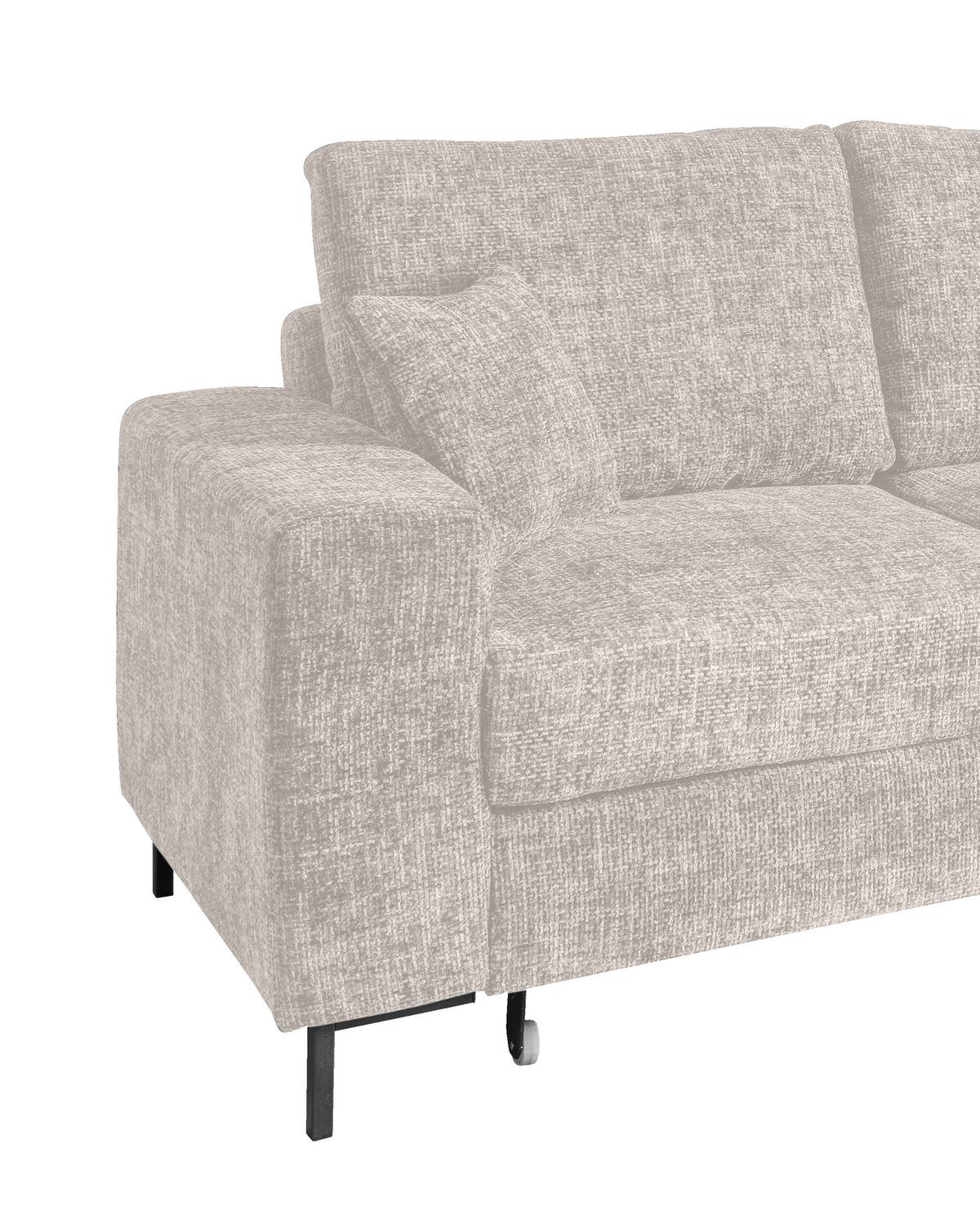 Eckschlafsofa Zona, Creme S: 237x143 Cm - Creme/Schwarz, KONVENTIONELL, Textil (237/143cm) - Livetastic