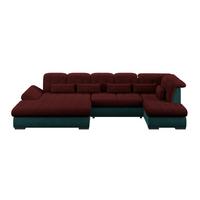 Wohnlandschaft Madera Rubinrot S: 358x212 cm - Türkis/Rot, KONVENTIONELL, Kunststoff/Textil (190/358/212cm)