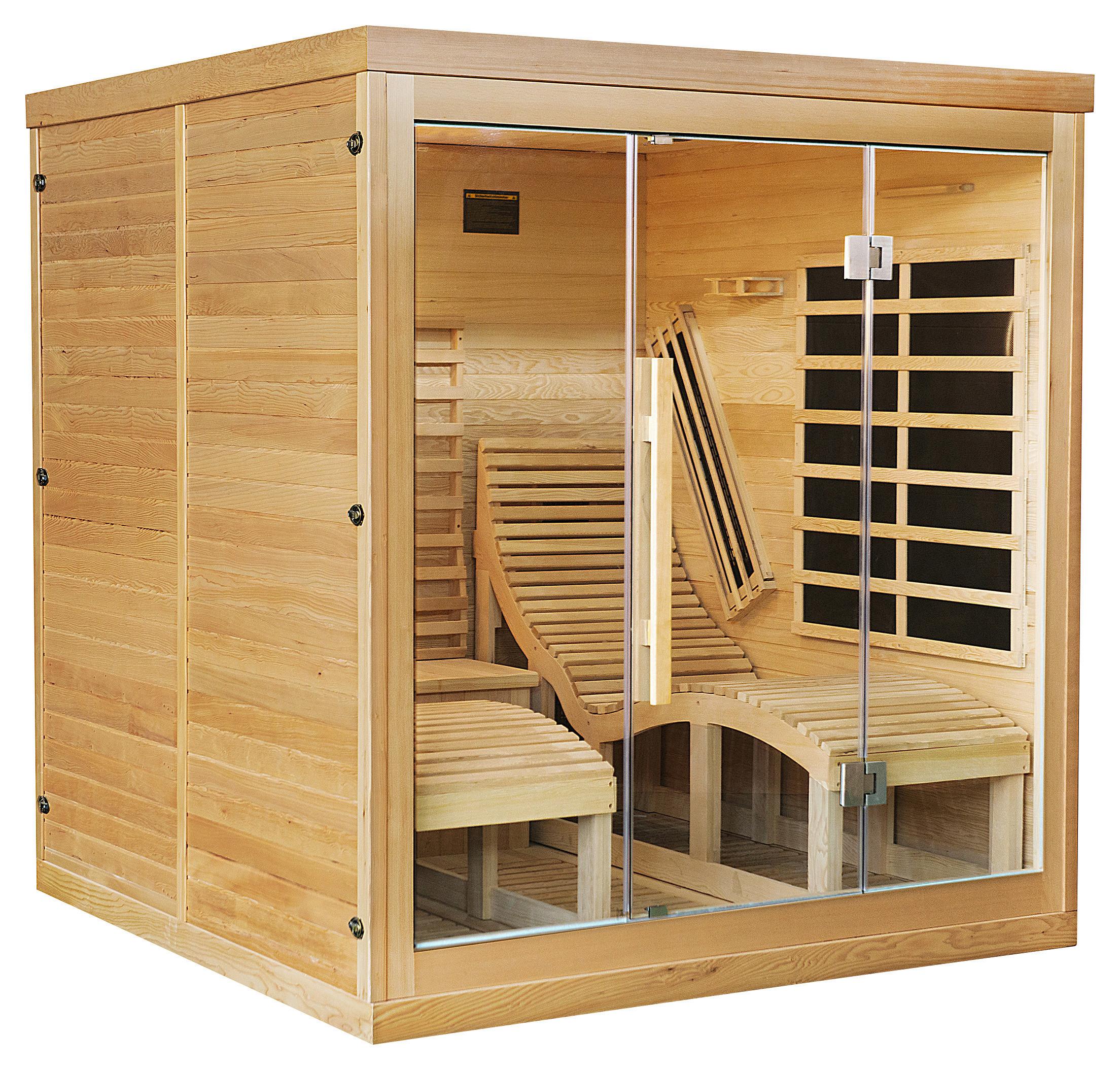 Infrarotkabine 2 Personen 180x180x190 cm Hemlock - Basics, Holz (180/180/190cm)