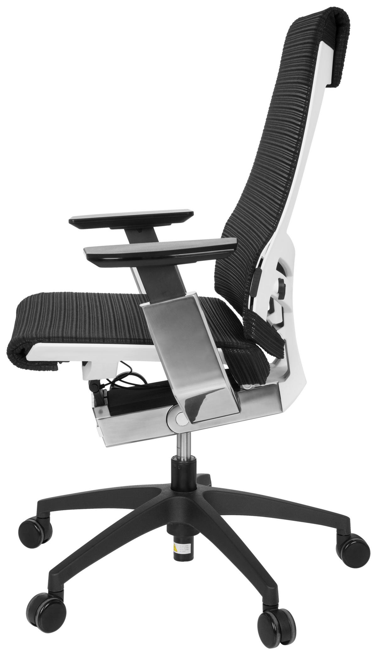Drehstuhl Genidia Smart White Cm Höhenverstellbar Schwarz - Chromfarben/Schwarz, MODERN, Kunststoff/Textil (70/112/55cm) - MID.YOU