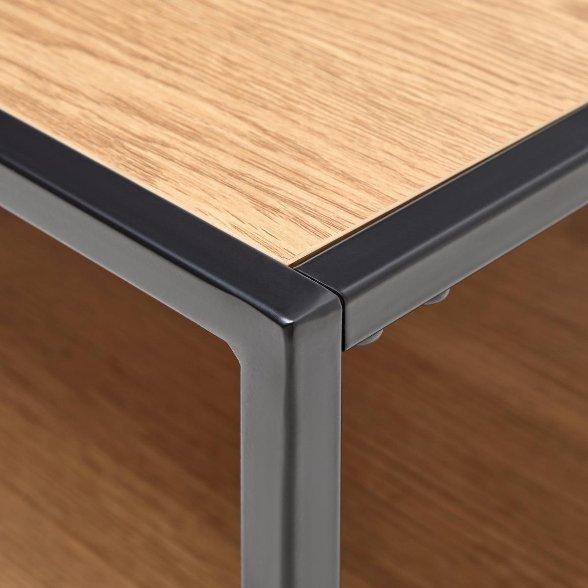 KONFERENČNÝ STOLÍK KENNY - čierna/farba duba, Modern, kov/kompozitné drevo (90/38/40cm) - Mömax