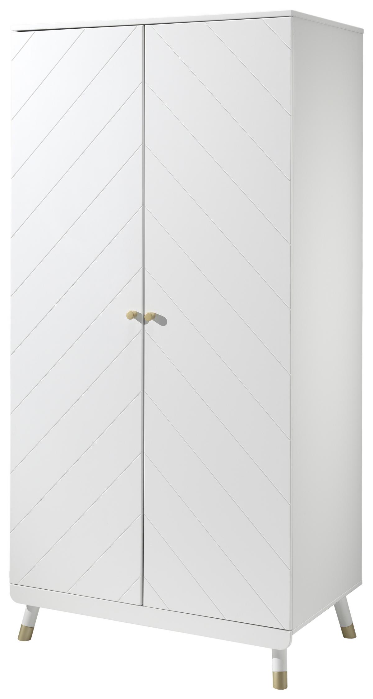 Skříň s otočnými dveřmi BILLY bílá - bílá/barvy zlata, Moderní, kompozitní dřevo/plast (100/200/59cm) - MID.YOU