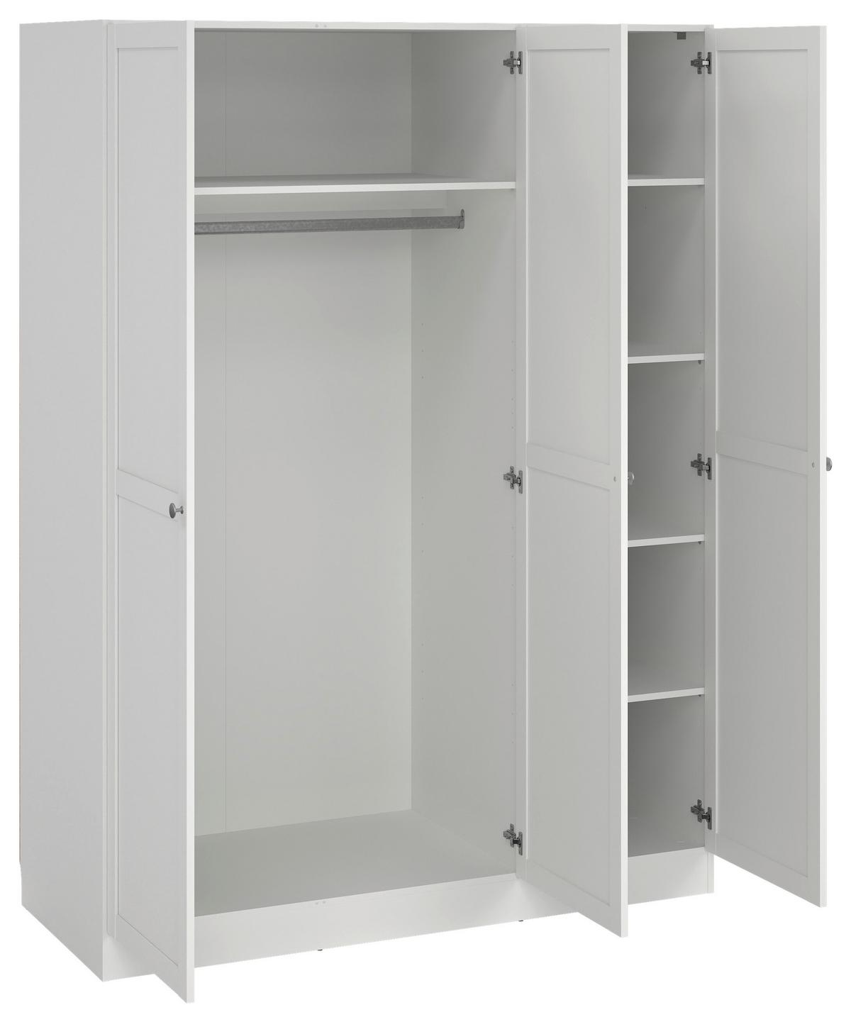 Drehtürenschrank Billund, B: 147 Cm - Weiß, MODERN, Holzwerkstoff (147/200/61,7cm) - MID.YOU
