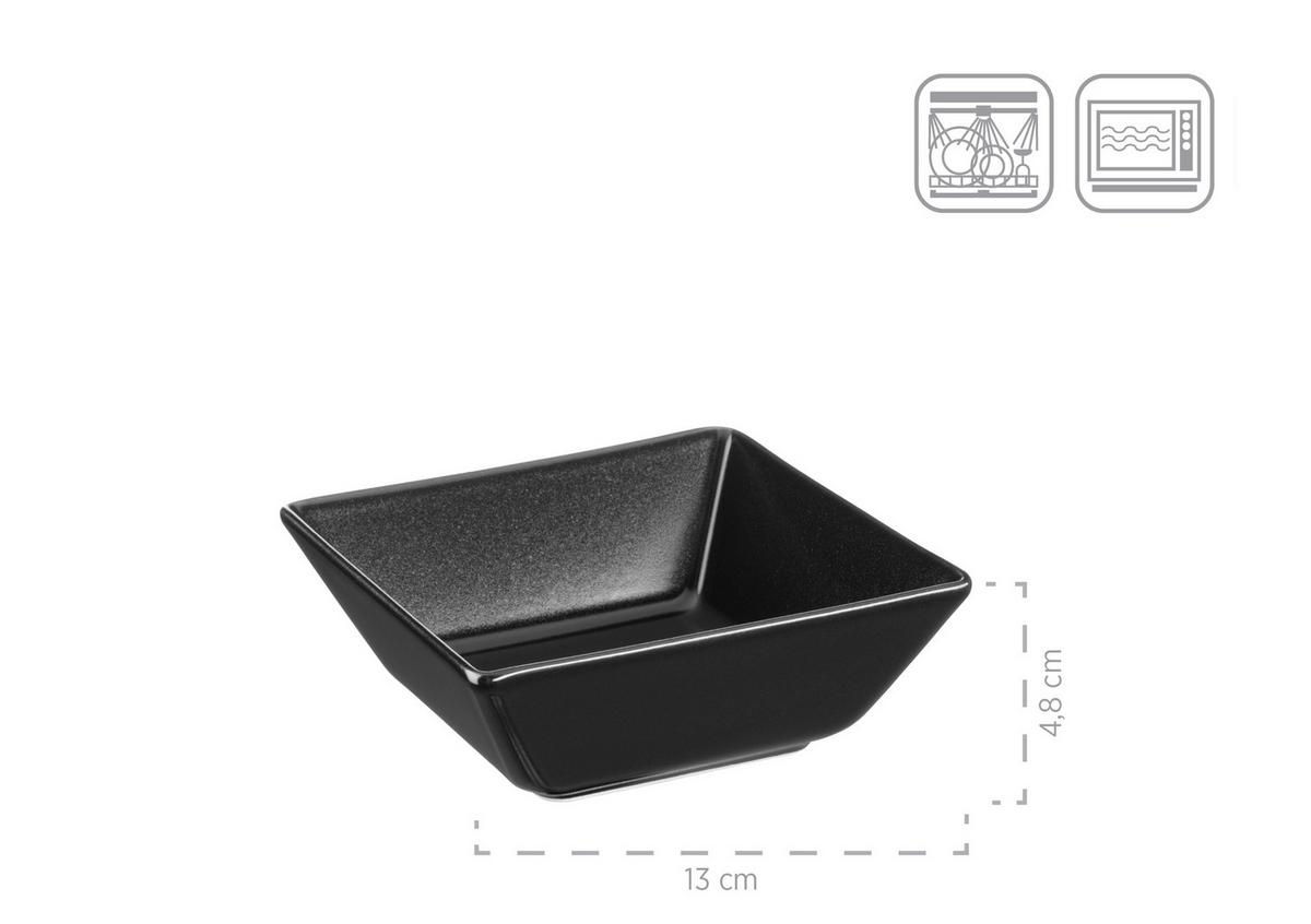 Schalen-Set Aus Porzellan Schwarz Manhatten City 4--Teilig. - Schwarz, Basics, Keramik - Mäser